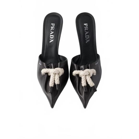 NEW PRADA women's rope detail sandals in black - Picture 4 of 7
